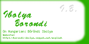ibolya borondi business card